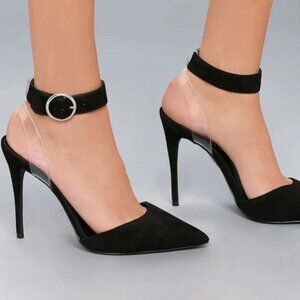 Steve Madden Diva Black Suede Heels – Size 8.5